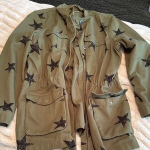 Coldwater Creek Olive Star Utility Jacket
